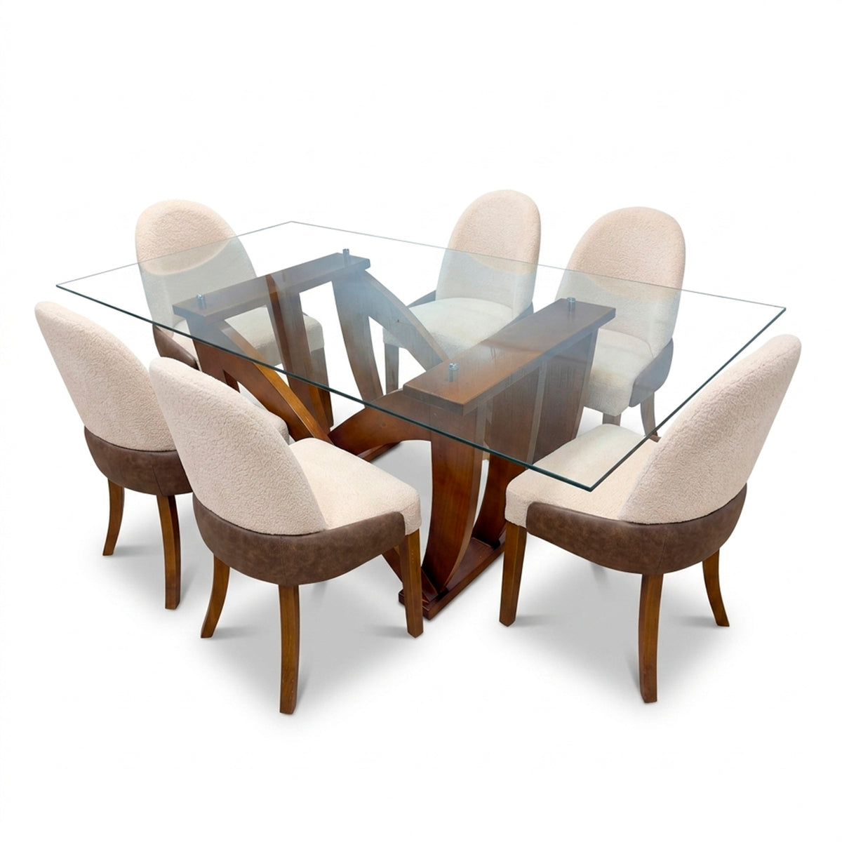 Comedor Barcelona 6 sillas (tela Doha)