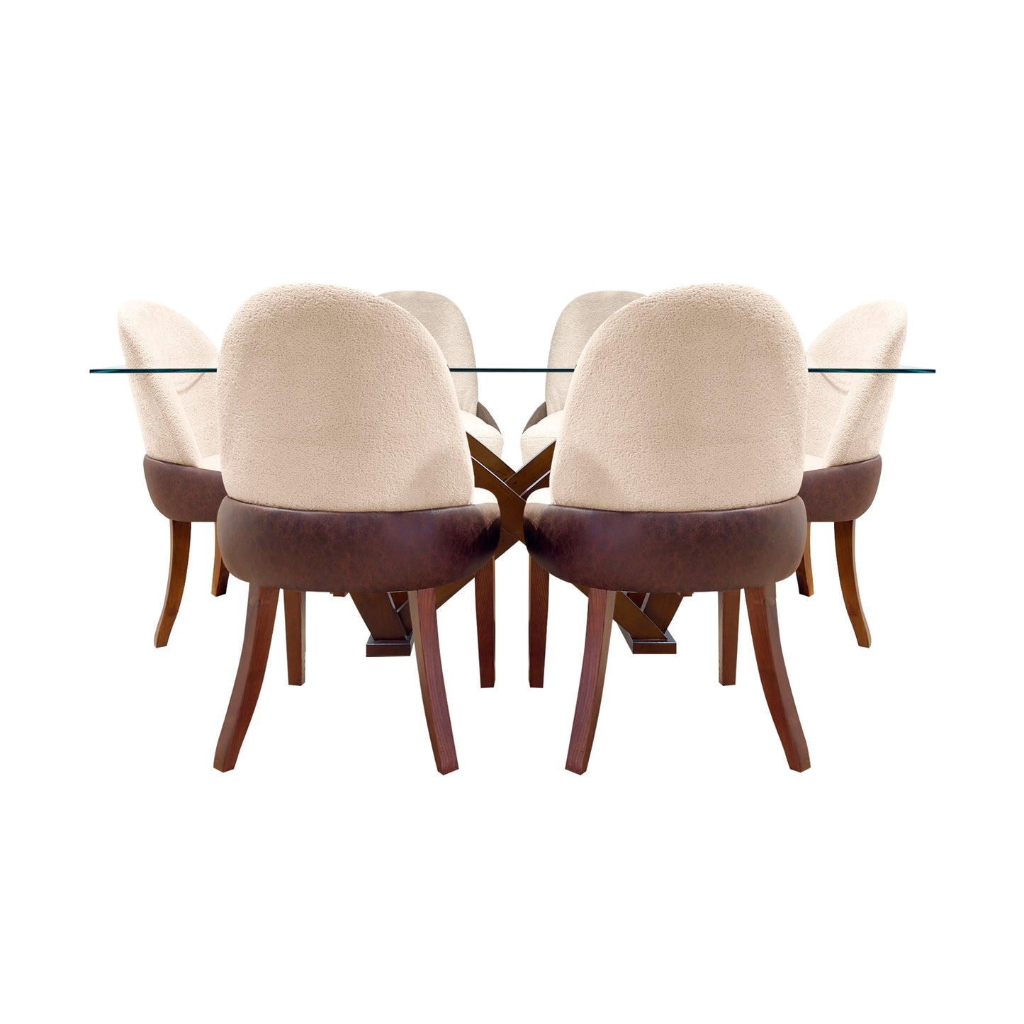 Comedor Barcelona 6 sillas (tela Doha)
