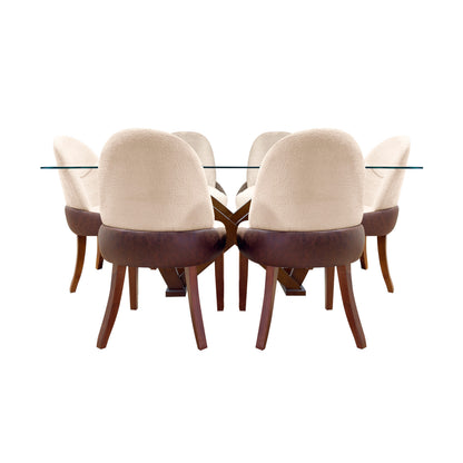 Comedor Barcelona 6 sillas (tela Doha)