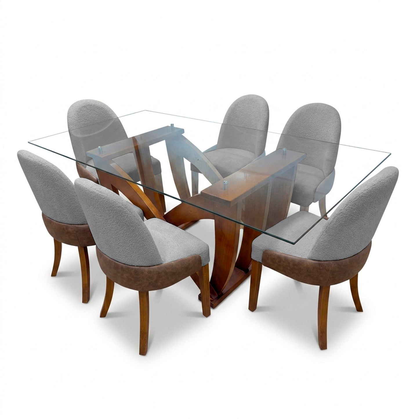 Comedor Barcelona 6 sillas (tela Doha)
