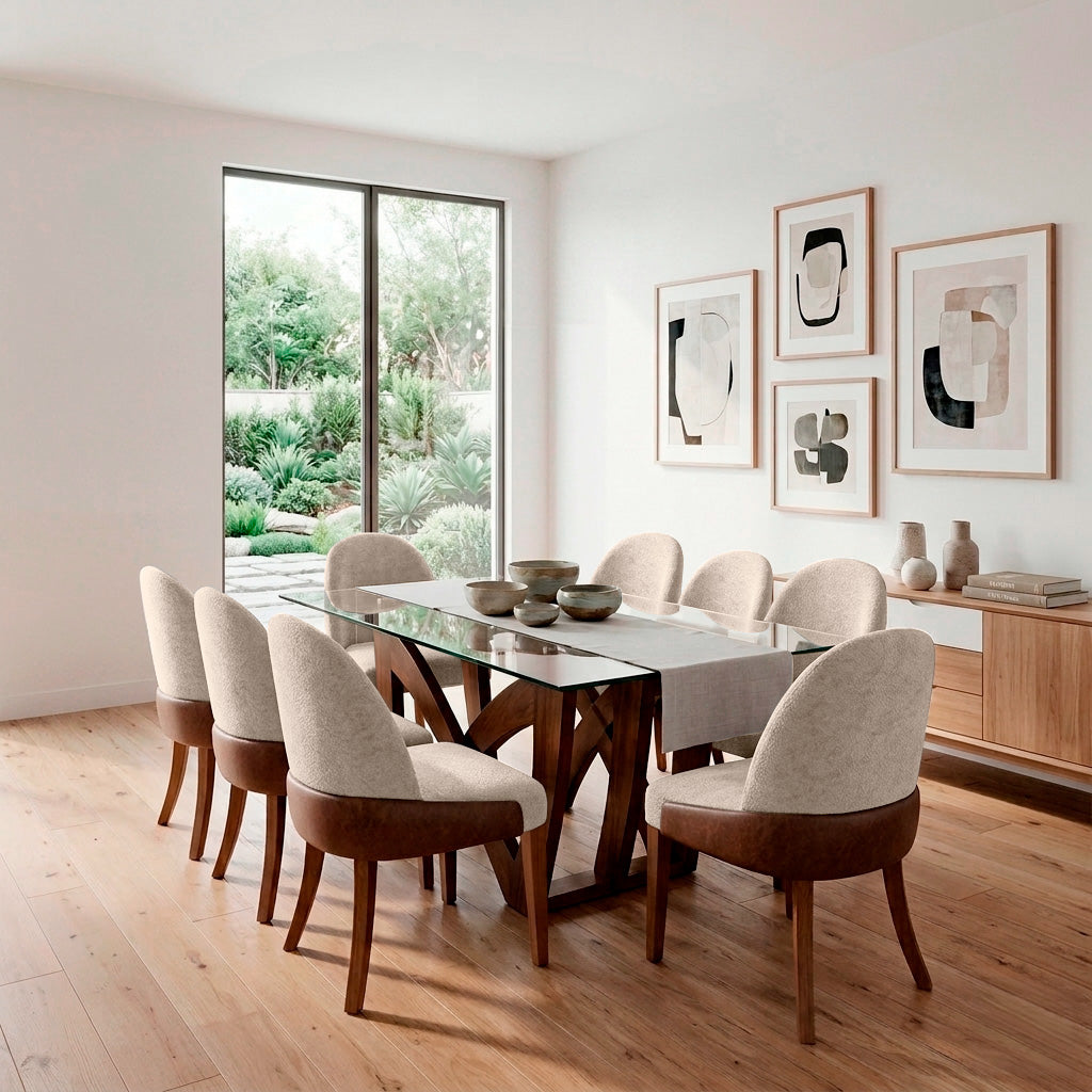 Comedor Barcelona 8 sillas (tela Doha)