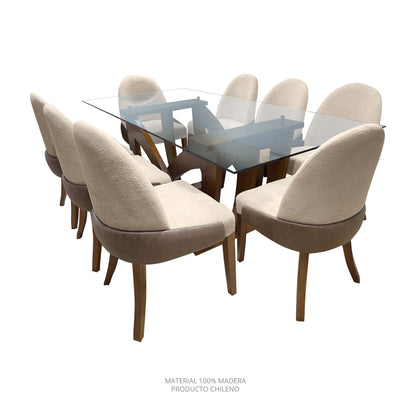 Comedor Barcelona 8 sillas (tela Doha)