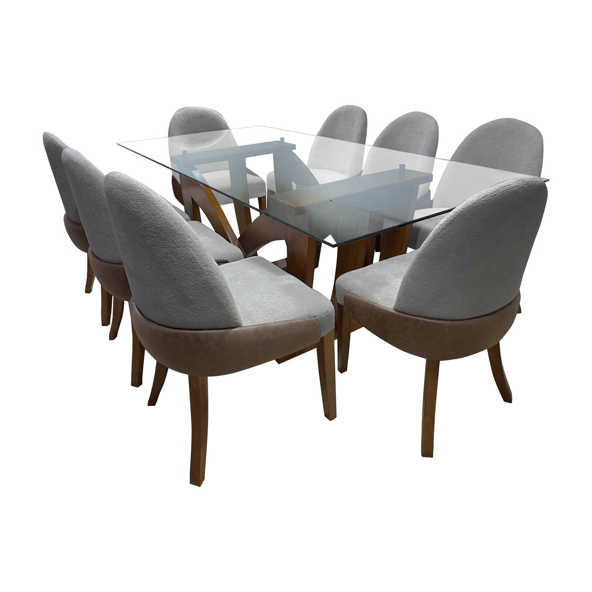 Comedor Barcelona 8 sillas (tela Doha)