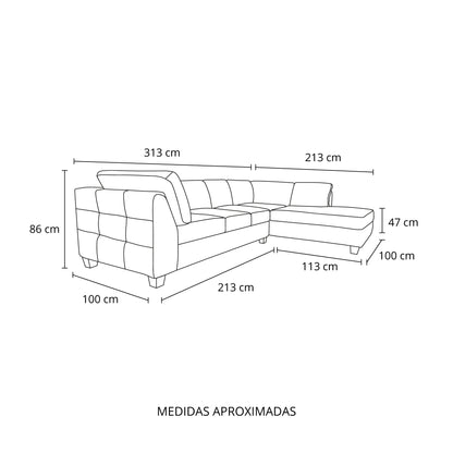 Seccional Londres (tela envejecida clara)