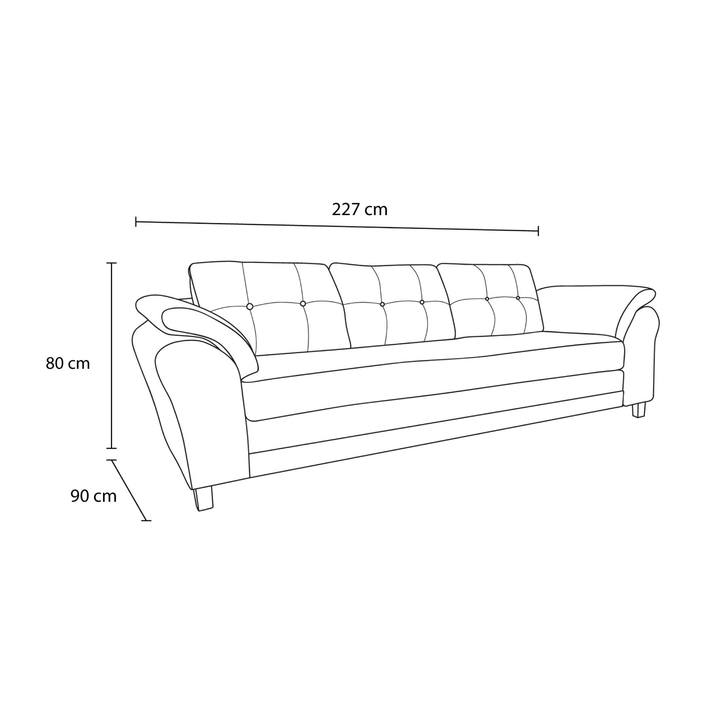 Sofá New Mustang 3 cuerpos (felpa)