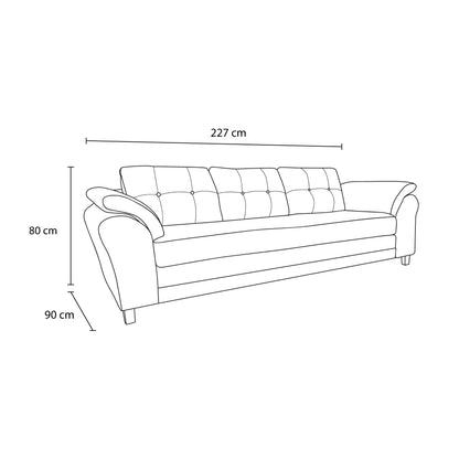 Sofá New Mustang 3 cuerpos (felpa)