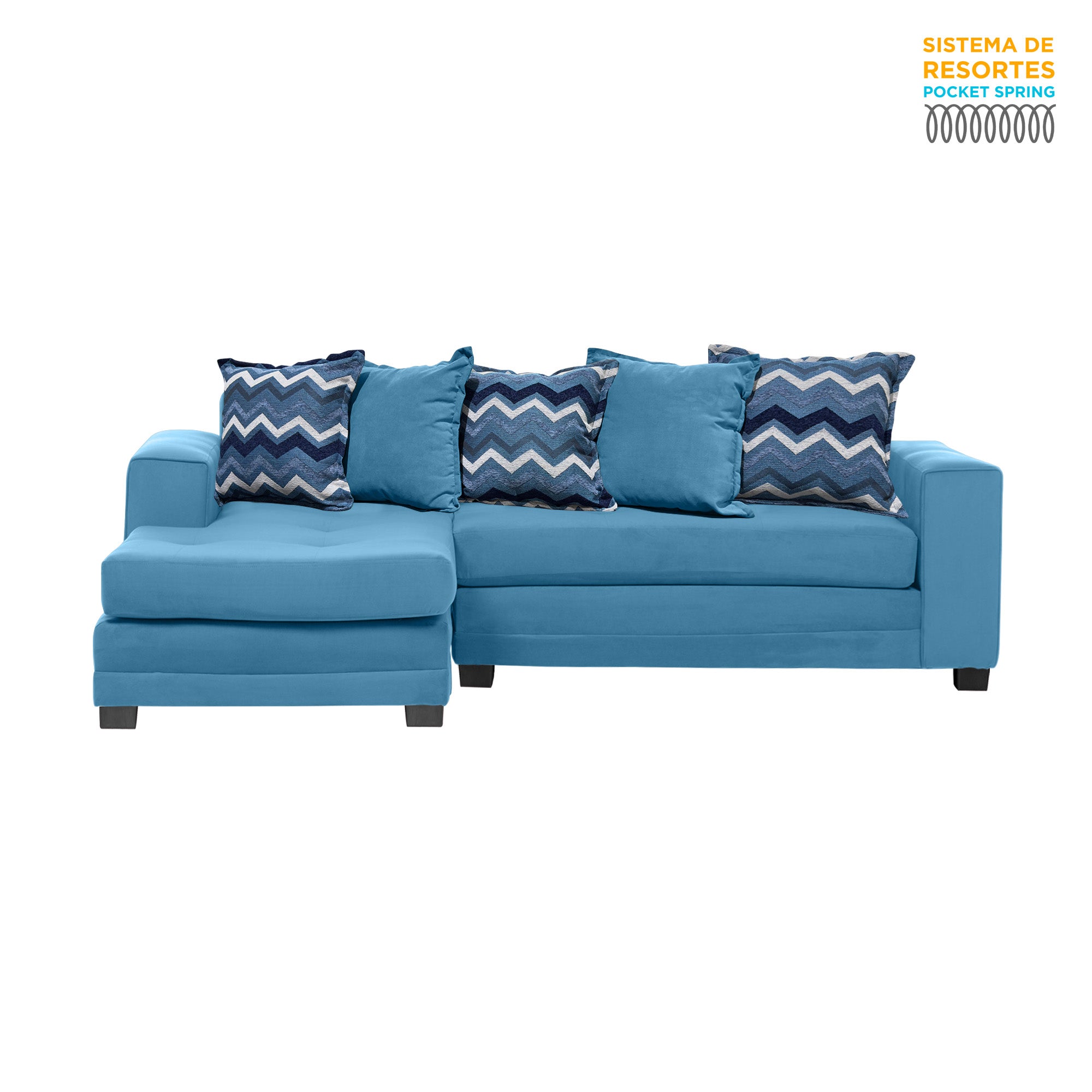 さ*く様 370　arflex　ソファクッション　MILAN　フェザー　水・青色 Seccional Milán (felpa) – Livingfactory