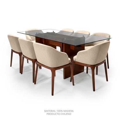 Comedor Londres 8 sillas (tela Doha)