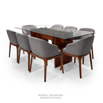 Comedor Londres 8 sillas (tela Doha)