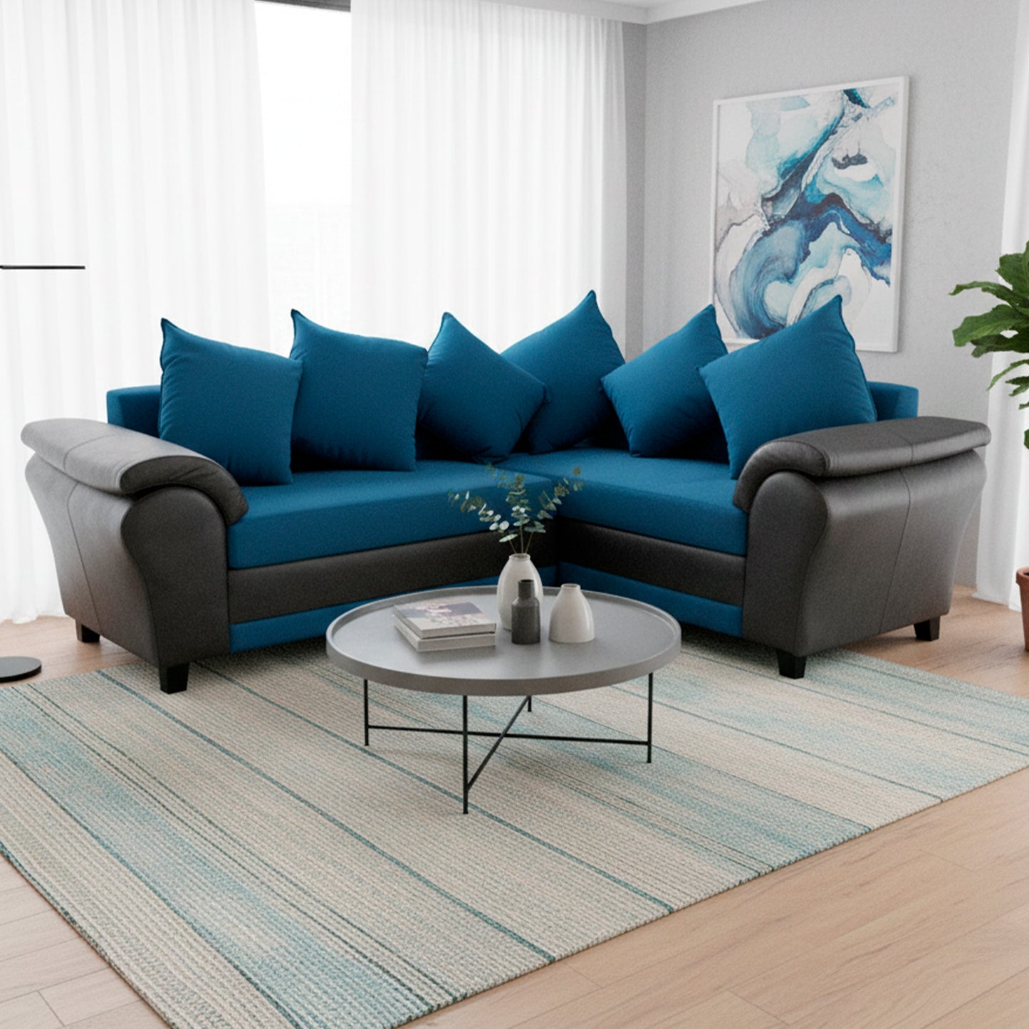 Seccional Small Capri (felpa/PU)