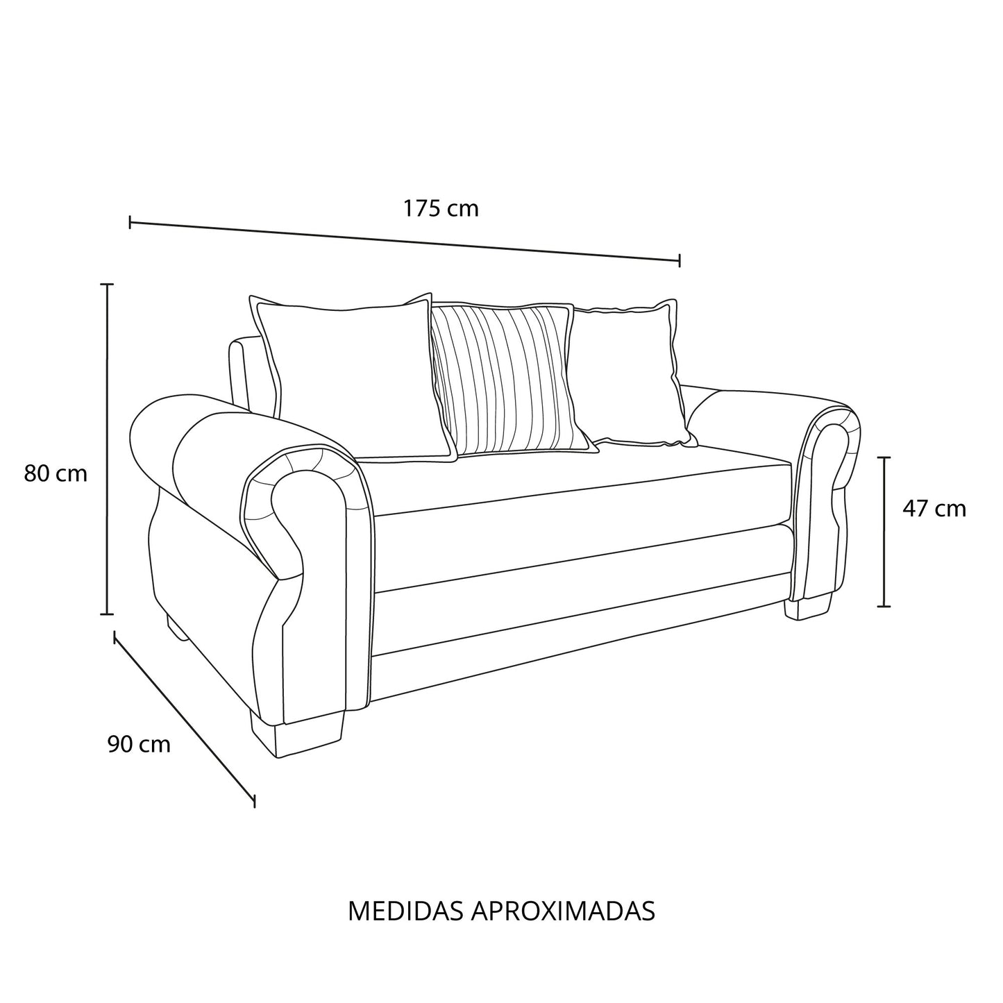 Sofá Arizona 2 cuerpos (felpa)