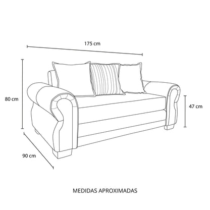 Sofá Arizona 2 cuerpos (felpa)