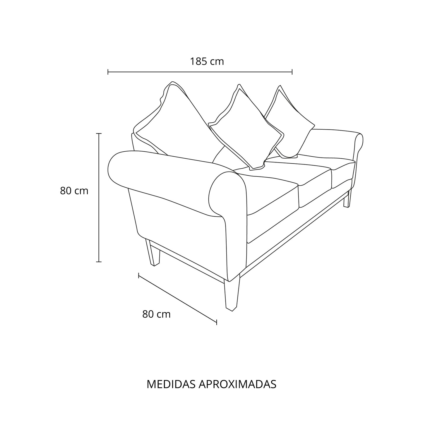 Sofá Coihue 3 cuerpos (tela)