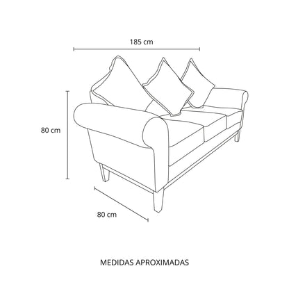Sofá Coihue 3 cuerpos (tela)