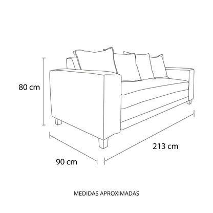 Sofá Venecia 3 cuerpos tela