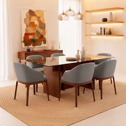 Comedor Londres 6 sillas (tela Doha)