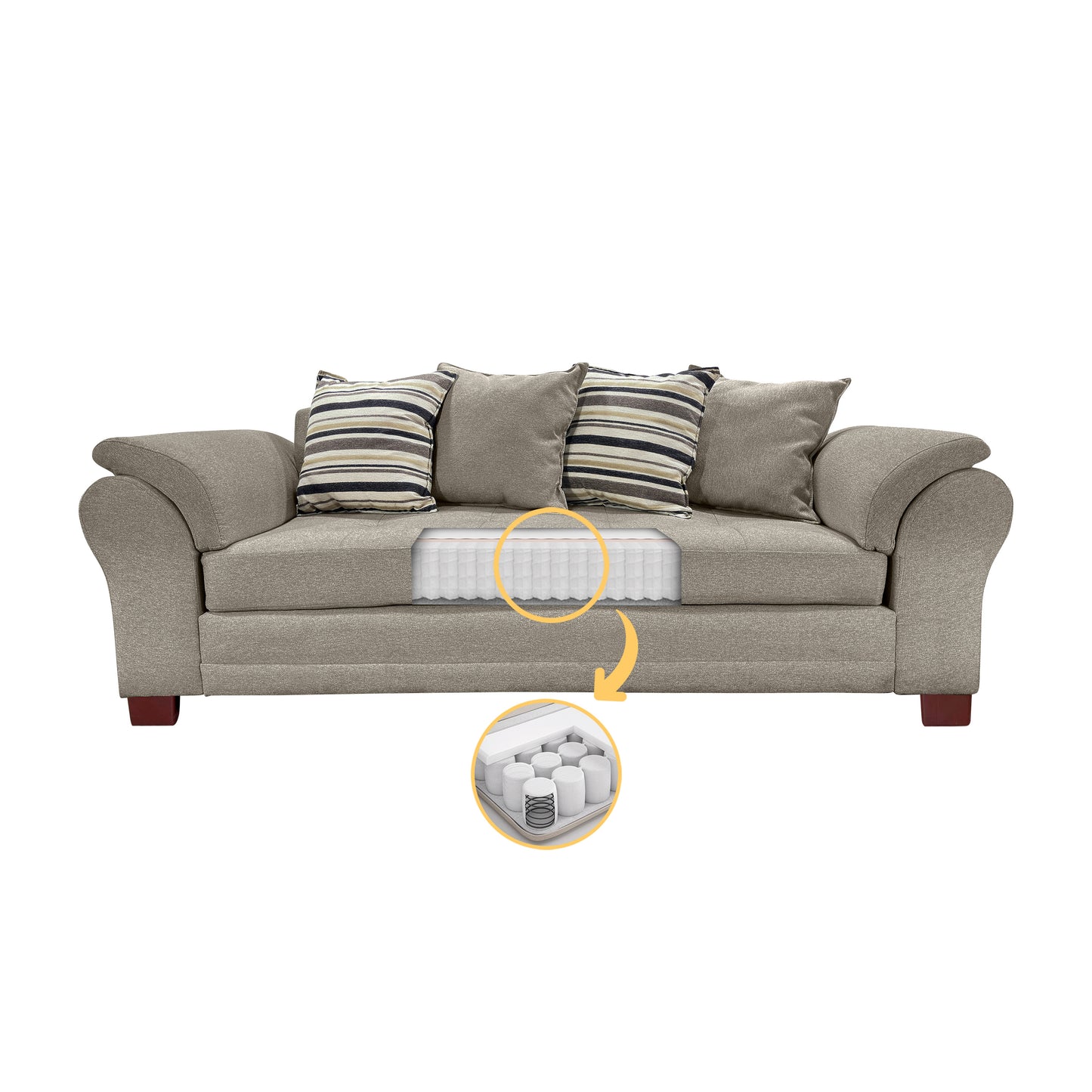 Sofá New Mustang 3 cuerpos (tela)