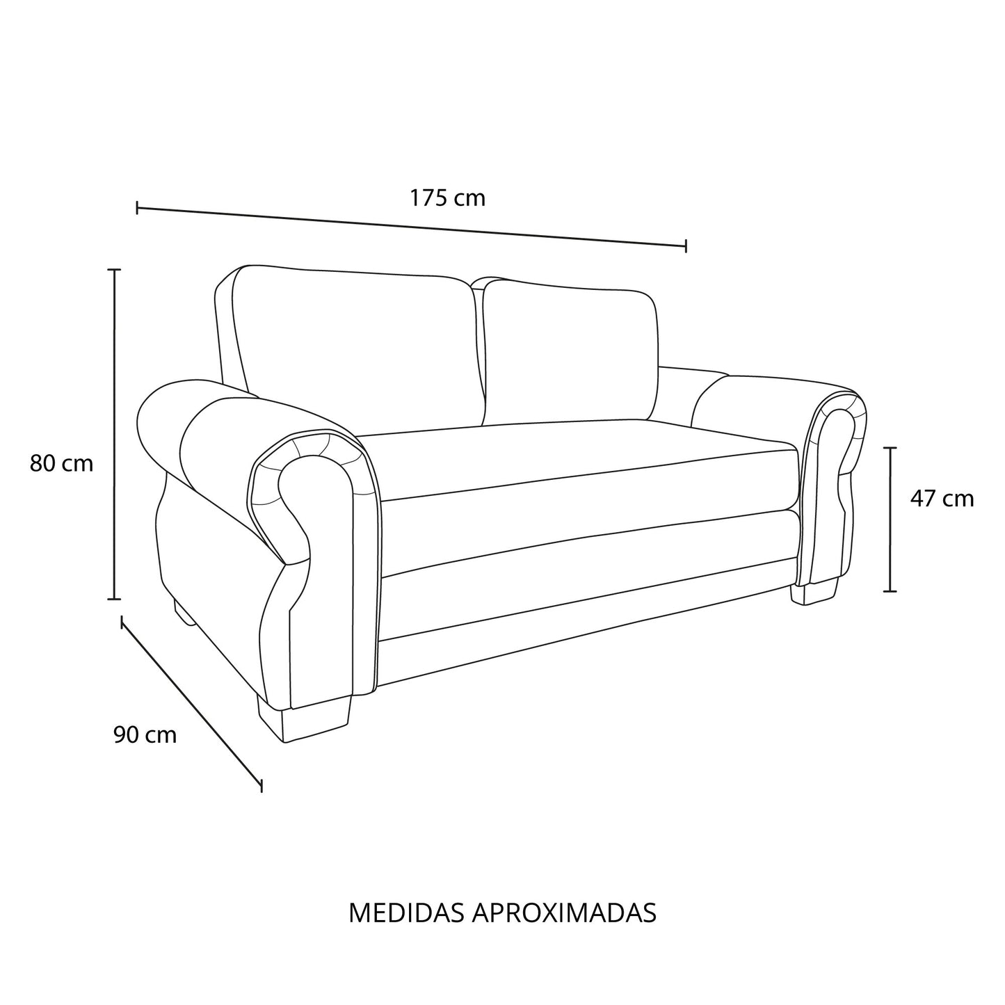 Sofá Oregon 2 cuerpos (felpa)