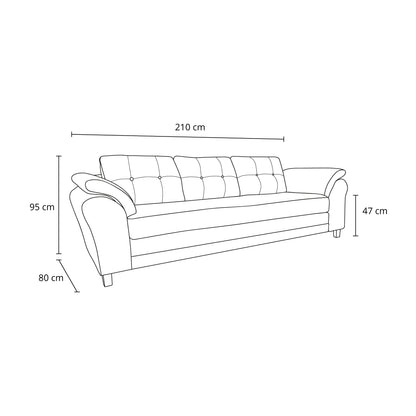 Sofá New Samy 3 cuerpos (tela)