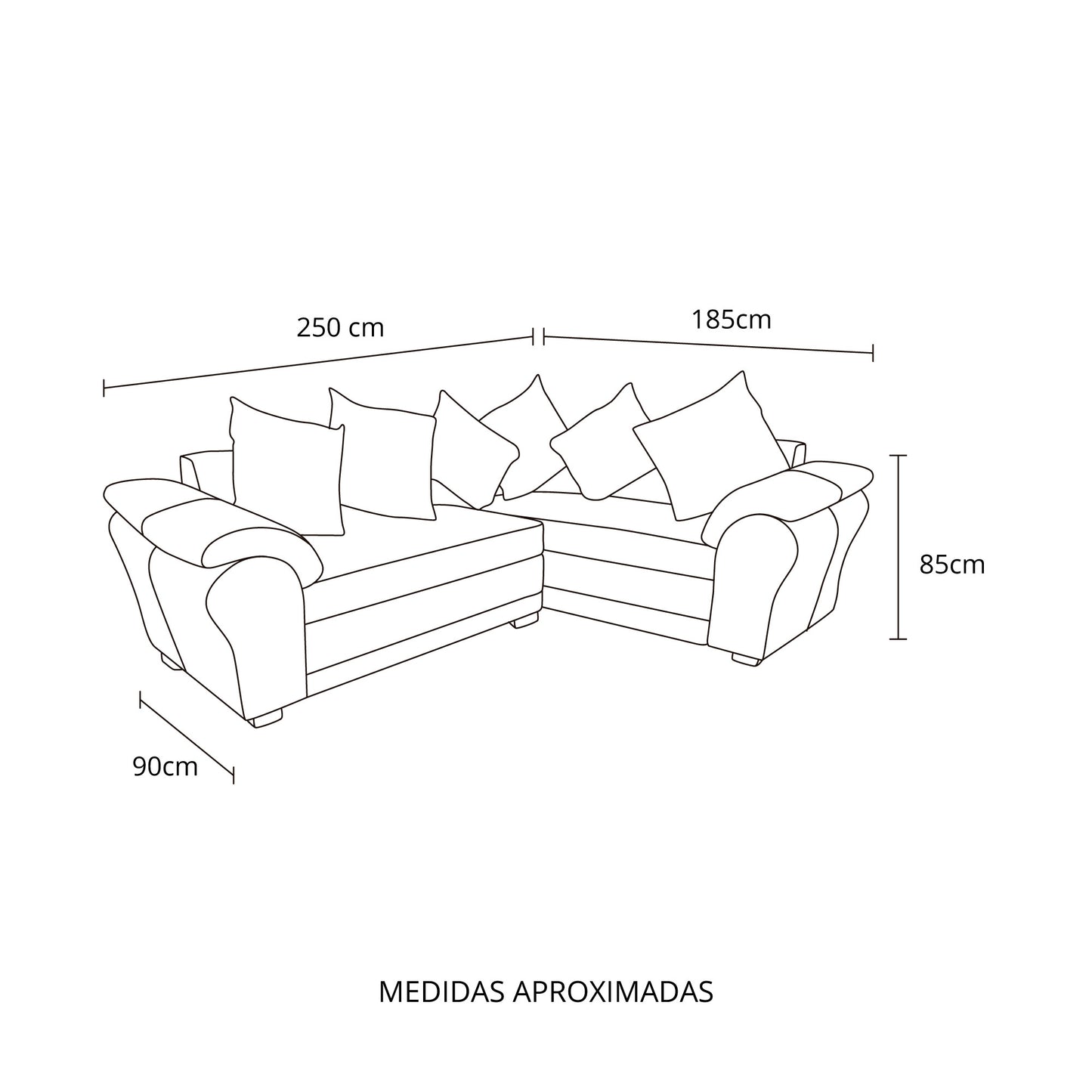 Seccional Small Capri (felpa/PU)
