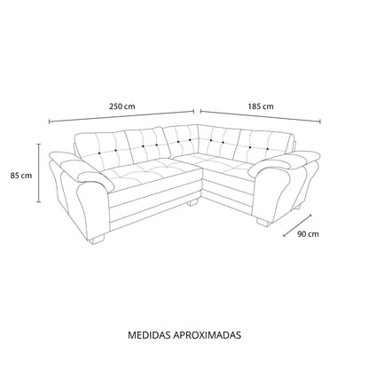 Seccional Small Paris (felpa/PU)