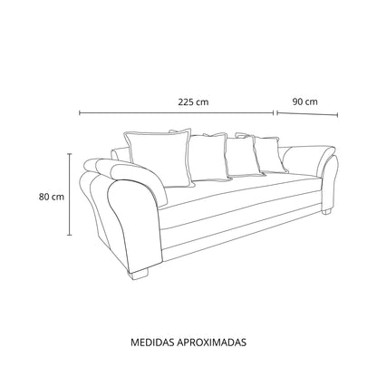 Sofá New Mustang 3 cuerpos (tela)